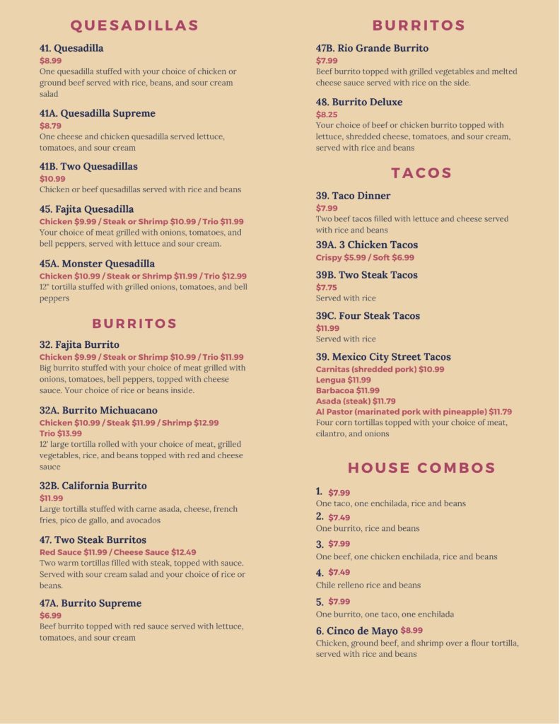 Our Food Rio Grande Mexican Restaurant